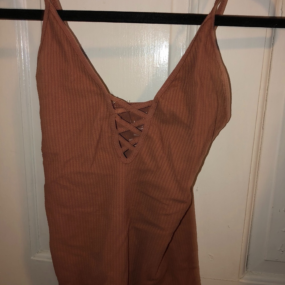 Free People Criss Cross Lace Up Tank